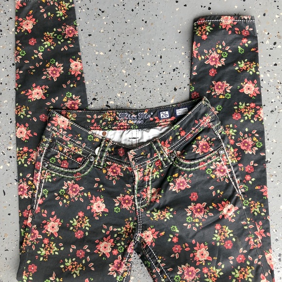Miss me skinny jeans floral 26 - Picture 2 of 5